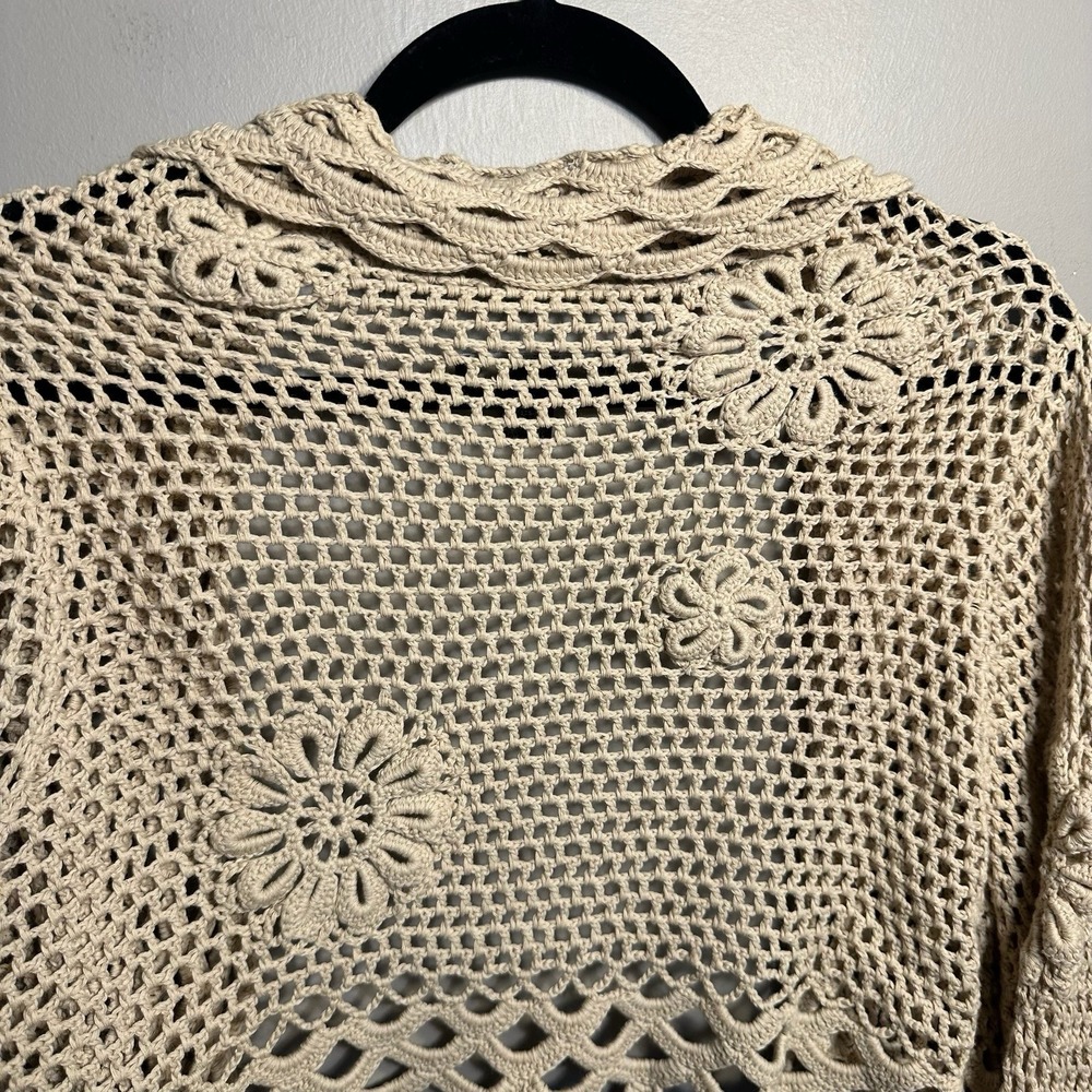Vintage 90s Y2K Laundry Shelli Segal Sweater  Womens  Crochet Size S Boho Hippie - Picture 3 of 12